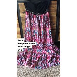 Bebe strapless floor length dress